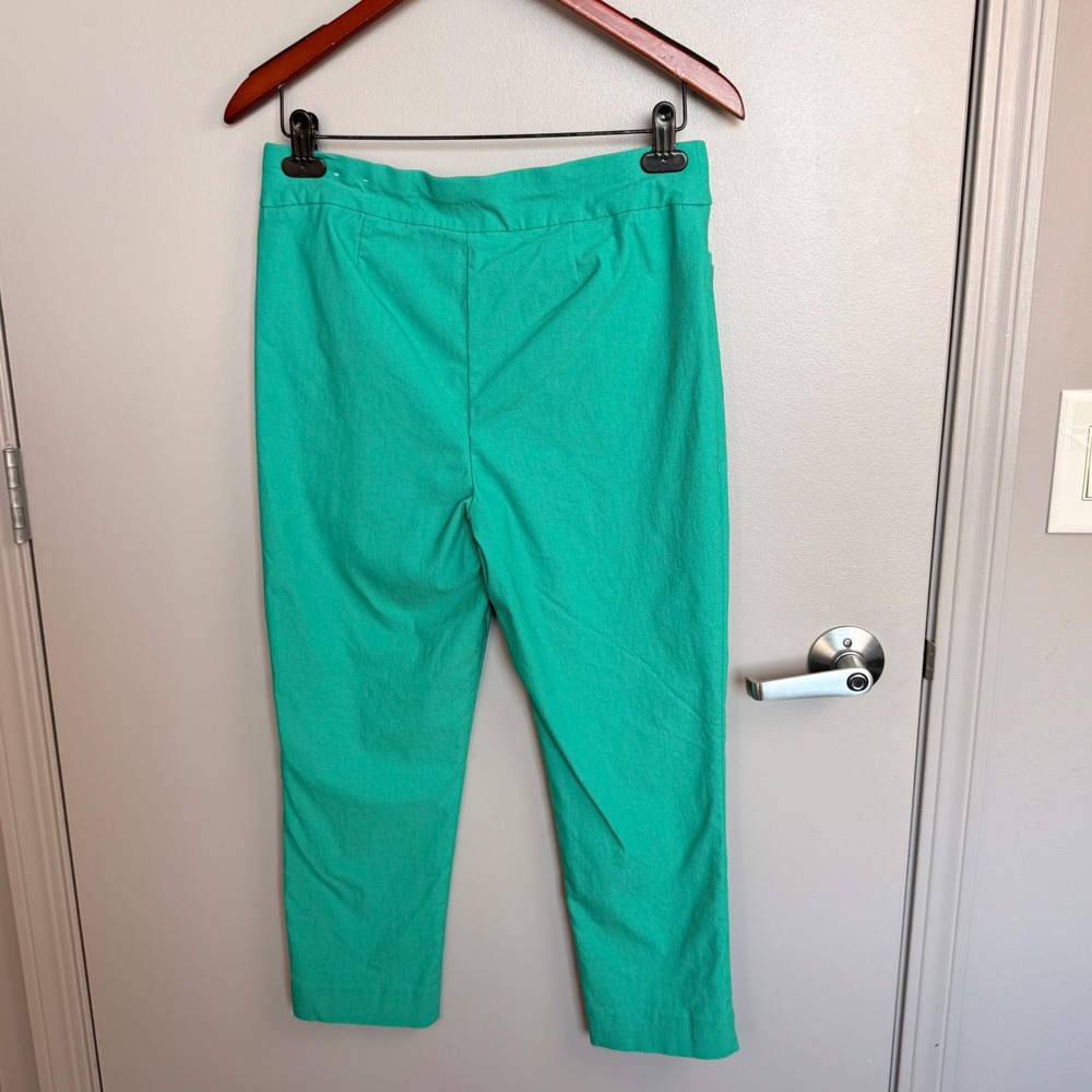 Chico's Brigitte Slim Ankle Pants Kelly Green Pull On Stretch Sz 1 US 8 Cropped - Picture 12 of 12